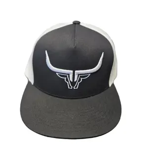 Steel Horn Unisex Basic Logo White & Black & White Mesh Back Snapback Hat