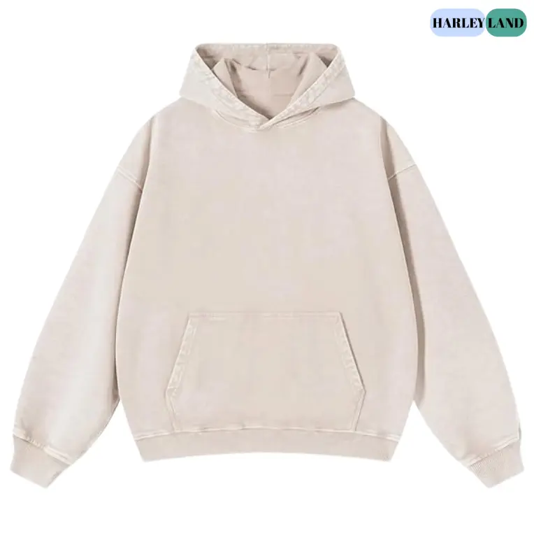 Harleyland Women’s Oversized Vintage Acid‑Wash Pullover Hoodie  cotton‑polyester blend fabric loose long‑sleeve streetwear sweatshirt casual chic everyday wear classic women’s apparel tops