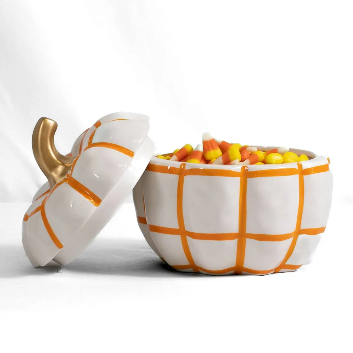 Plaid Pumpkin Candy Dish