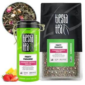 Tiesta Tea Fruity Paradise | Loose Leaf | Strawberry Pineapple Green Tea | Premium Blend | Medium Caffeinated Green | Make Hot or Iced