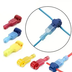 60pcs/30sets Break-Free T-Type Wiring Quick-Connect Terminal, Blue Options, Durable Insulation Negative Connector Joint, Quick Snap Connector