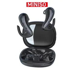 MINISO X8 True Wireless Open Ear Headphones Bluetooth 5.4 for Running Earbuds, 400mAh Long Battery Life Earphones, OWS Headsets with Mic Charging Case