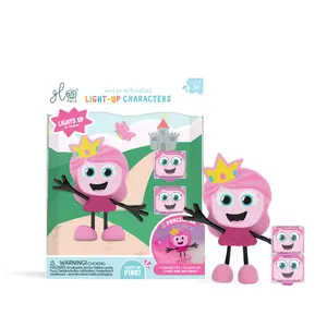 Glo Pals Princess Ida Character - Pink Light-Up Water-Activated Cubes - Bendable Arms & Enchanting Design - Perfect for Royal Court of Favorites - Bath Time Fun