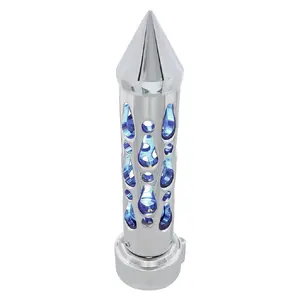 Chrome "Brooklyn" 13/15/18 Speed Spike Gearshift Knob w/ High Power LED - Blue