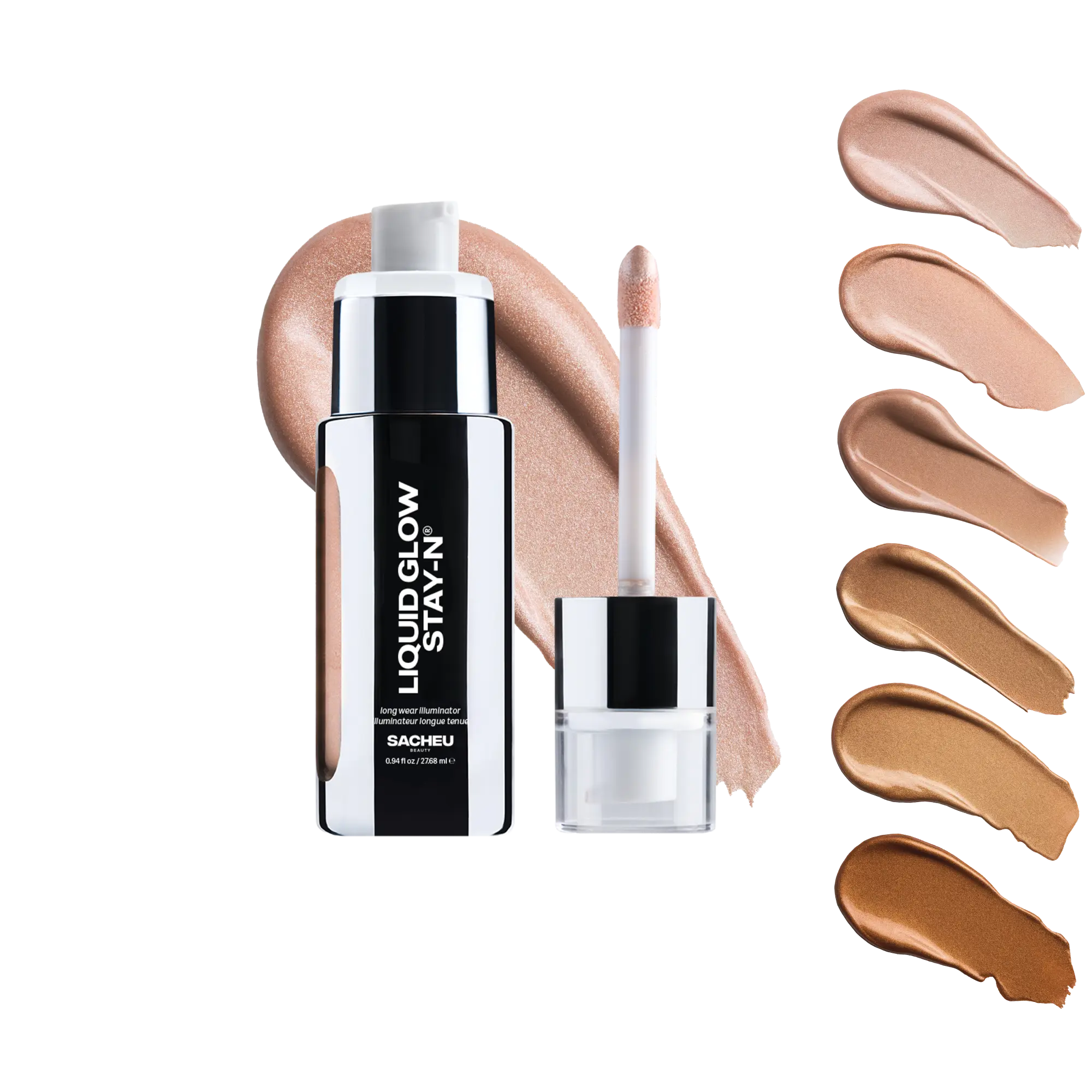 sacheu Liquid Glow STAY-N bronzer makeup - All-Day Illuminator to Glaze & Hydrate, Lightweight Radiance