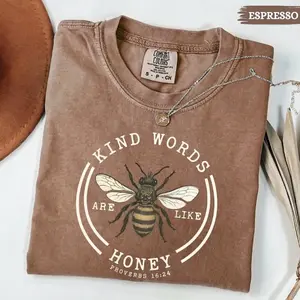 Comfort Colors Kind Words Are Like Honey Tshirt Faith Based Gift Bible Verse Tee Religious TShirt Butterfly Bible Verse Tee
