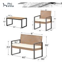 Brown Rattan & Cream Cushion (Different Back)