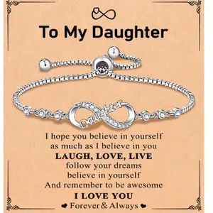 Infinity Love Heart Bracelets for Women Girls Birthday Christmas Valentine's Day Jewelry Gifts for Mom Daughter with Inspirational Message Card Christmas Gift alex and ani  bracelet bangle  bar small  trinkets wood fashionable statement men punk