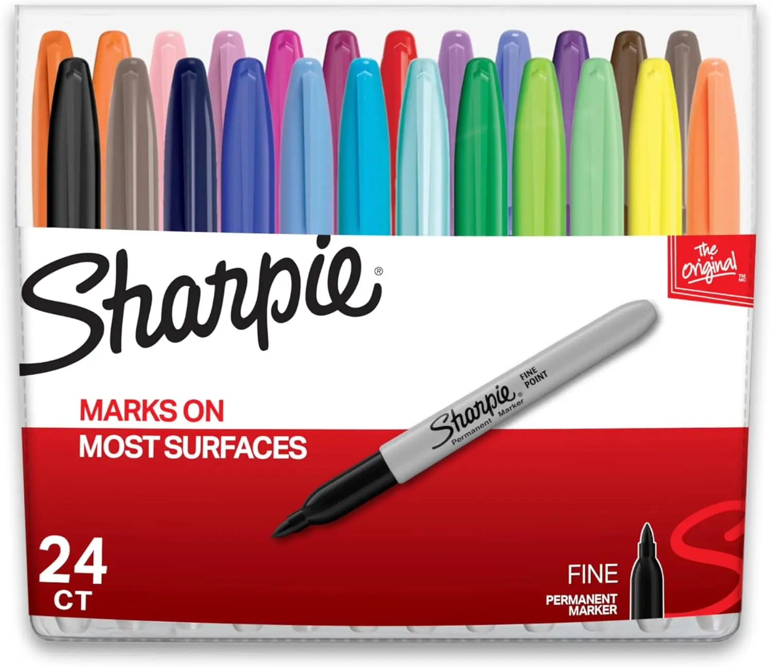 Sharpie Permanent Markers, Fine Point, Assorted Colors, 24 Count - Arts & Crafts, Office Supplies