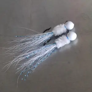 Polar Ice White Bucktail Jig with Blue Flash for Fishing