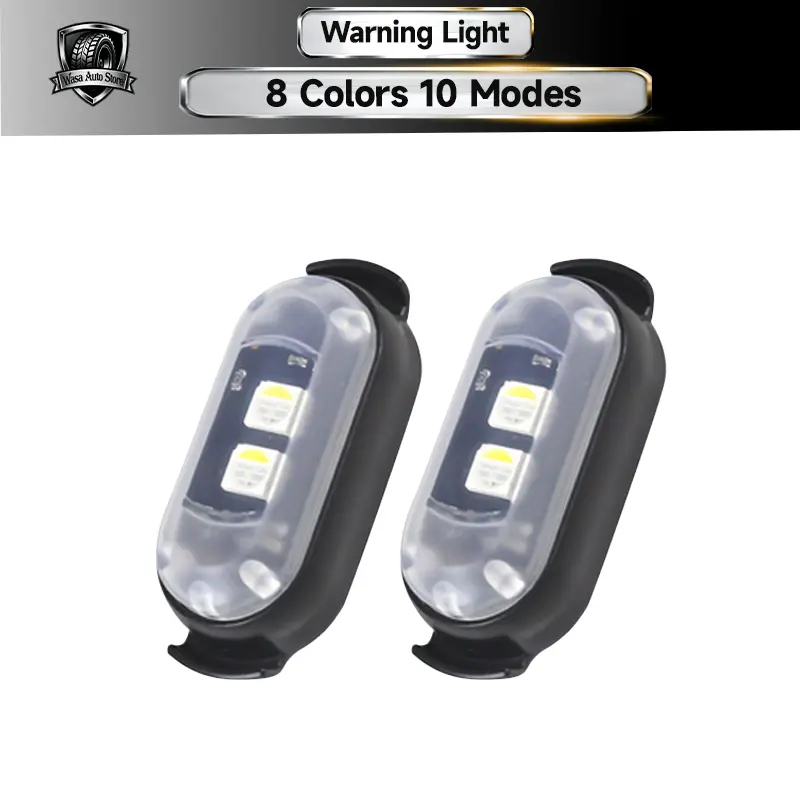 RGB Wireless LED Strobe Light, IP65 Waterproof USB Rechargeable Anti-Collision Warning Light for Car Motorcycle Bike Drone RC Aircraft