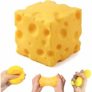 Slow Rise Squishy Cheese Block, Moldable Fidget Stress Ball with Super Soft Texture, Sensory Toy for Relaxation, ASMR Squeeze, Fun Desk Decor
