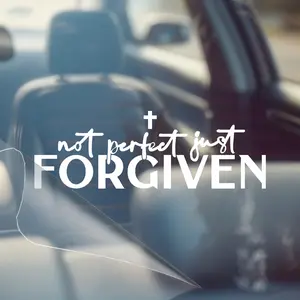 Cross Not Perfect Just Forgiven Decal, Jesus Car Window Decals, Car Stickers, Weatherproof Car Truck Window Bumper Sticker, Faith Car Stickers and Decals for Christians 7.48*2.95in