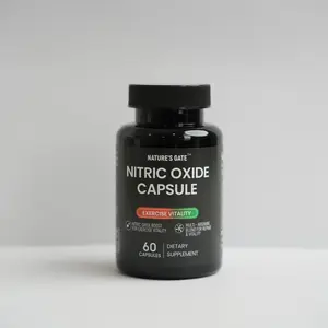 Nature's Gate Nitric Oxide Capsules, 60 Count, Pre-Workout Supplement for Men, Boosts Stamina & Athletic Performance