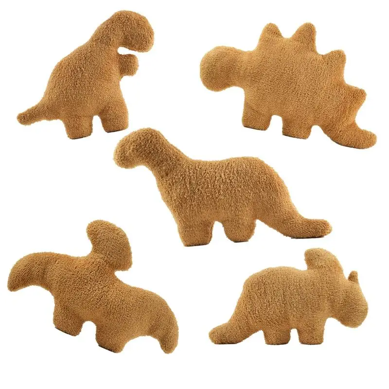 【2 PCS stuffed toys】Dino Chicken Nugget Plush,Soft Dinosaur Chicken Nuggets Pillow forBirthday Gifts, Dinosaur Theme Party Decorations