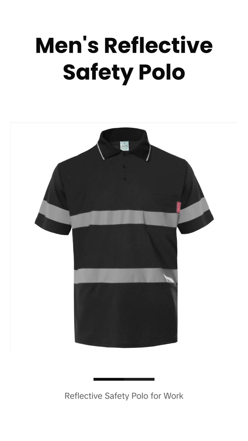 Men's Safety Polo Shirt with reflective tape, ANSI Class 2 standard