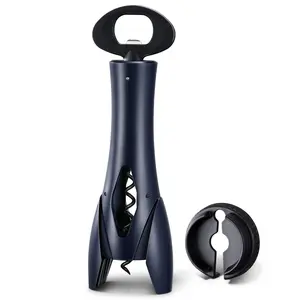 Wine Opener, Corkscrew Wine Bottle Opener with Foil Cutter, Sharp Screw - Easy to Use, Effortless Cork Removal, Sturdy Cork Screw for  Wine, Bottles - Navy Blue Kitchen Utensils