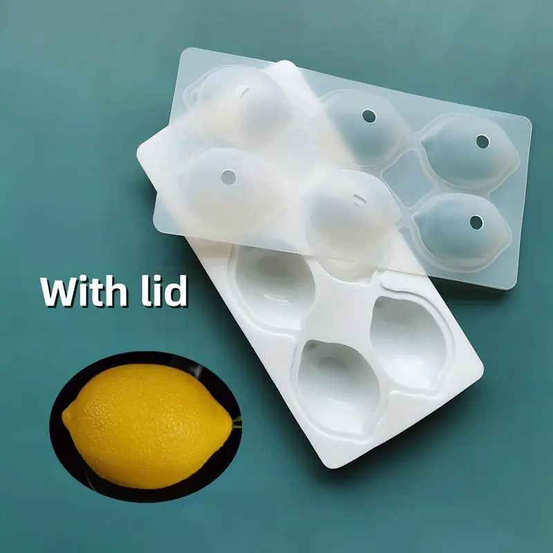 6-cavity Lemon Shaped Silicone Cake Mold, Reusable Mold, 1 Count Rectangle Fruit Mousse Cake Decorating Baking Tool, Home Kitchen Supplies, Kitchenware, Silicone Freezer Molds, Bakery Molds