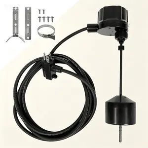 Vertical Float Switch for Water Tanks, 10FT Cable Piggyback Plug, AC 115V/230V 16Amps, Mechanical Sump Pump Switch for Basement Sump Basin, Automatic On/Off, Black