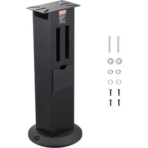 Father's Day Gift VEVOR Bench Grinder Stand, Heavy-Duty Bench Grinder and Vise Floor Pedestal with 11" x 6.7" Mounting Plate, Grinding Wheel Storage Compartments & Cast Iron Base, Compatible with Most Bench Grinders