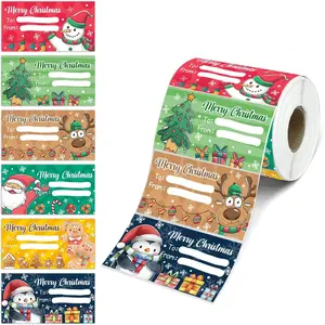 500 count Christmas Wrapping  Tags, Merry Christmas Labels, Xmas Name Stickers, Xmas Tags for  Packages Decor, Santa Stickers for Gifts Bags, Winter Holiday Labels for Boys Girls 2.95 x 1.6 Inch