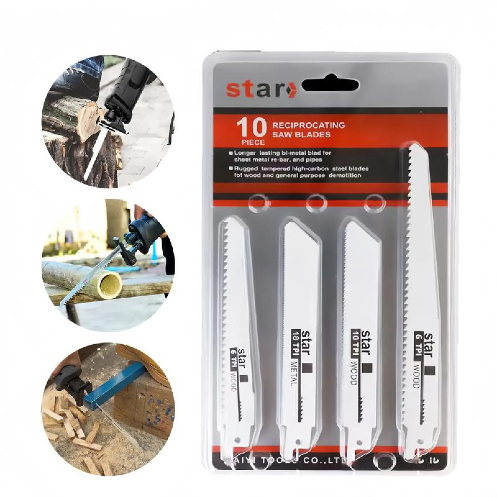 10Count Metal Wood Cutting Saw Blades and Plastic Cutting,Reciprocating Saw Blade Set,Saber Saw Blade.