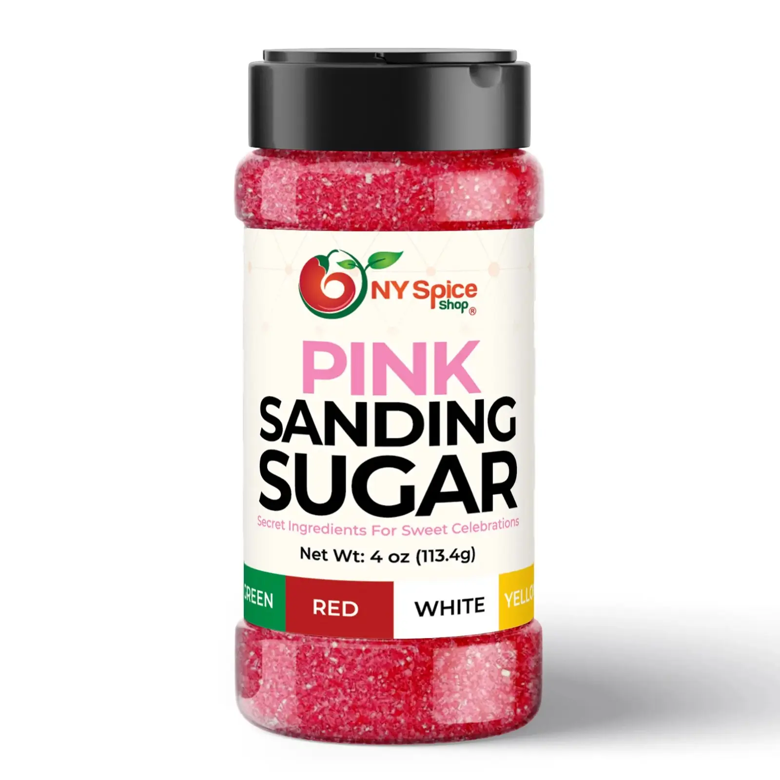 NY Spice Shop Pink Sanding Sugar - Sweet Colorful Edible Sprinkles for Cookies, Baking, Ice Cream, Desserts & Crunchy Toppings - Bake