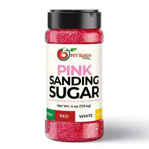 NY Spice Shop Pink Sanding Sugar - Sweet Colorful Edible Sprinkles for Cookies, Baking, Ice Cream, Desserts & Crunchy Toppings - Bake