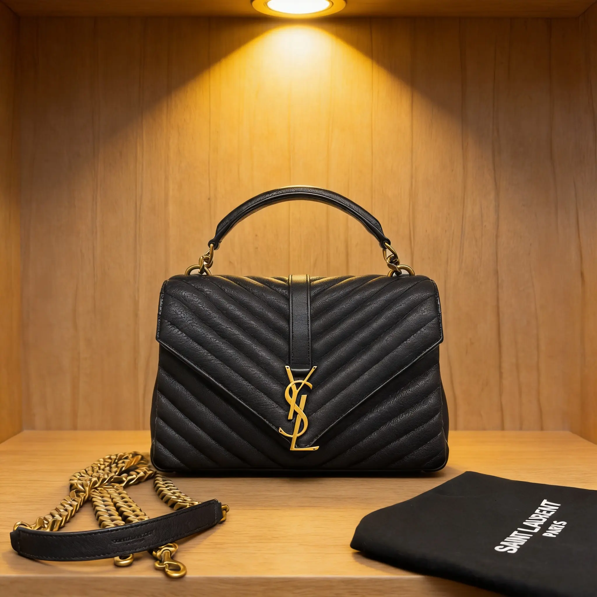 Pre-owned Yves Saint Laurent YSL Leather Shoulder Bag D0620794168