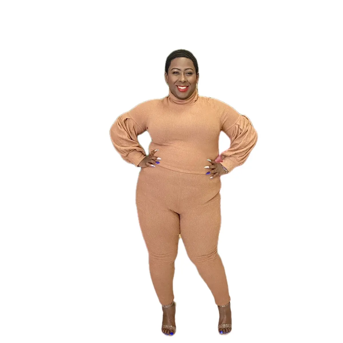 Women's Tan Chic Sweater Set - Pullover Sweatshirts