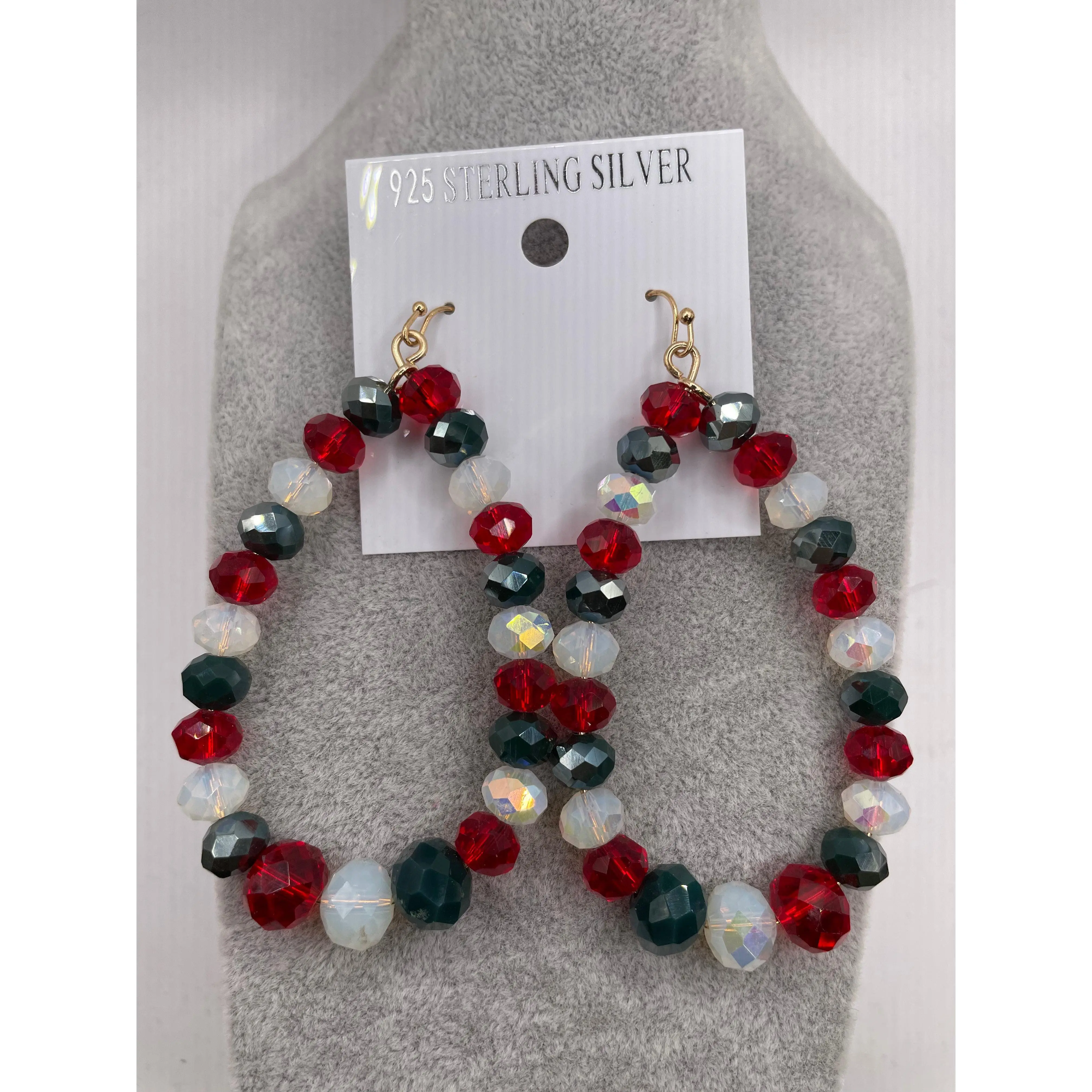 Christmas Crystal Beaded Earrings