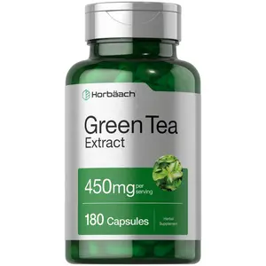 Horbäach Green Tea Extract Capsules 450mg | 180 Count | Herbal Supplement | Non-GMO and Gluten Free
