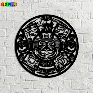 1pc Aztec Calendar Metal Wall Art, Intricate Aztec Calendar Statue Mural, Ideal Gift for New Year, Day of the Dead, Cultural Decor Enthusiasts, Rust-Resistant Metal Wall Decor Wall Sculptures,  Unique Ethnic Art Collectors