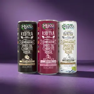 MycoBev Functional Mushroom Nootropic Drinks 3-Flavor Variety Pack - 2,000mg Activated Bio-Blend with Reishi, Lion's Mane, Turkey Tail & Cordyceps