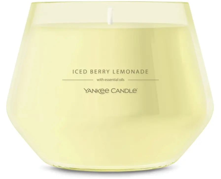 Yankee Candle Studio Scented Candle with up to 50 Hour Burn Time, Premium Plant Wax Blend for Consistent Burn, 10 oz Jar Candle with Room Filling Fragrance, Iced Berry Lemonade