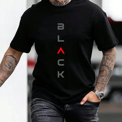Men's Regular Fit Casual Letter Pattern Print Round Neck Sleep Tee, Letters Print Tee, Casual Classic Soft Comfortable Knitted Short Sleeve T-Shirt For Daily Wear, Mens Sleepwear & Loungewear, Menswear