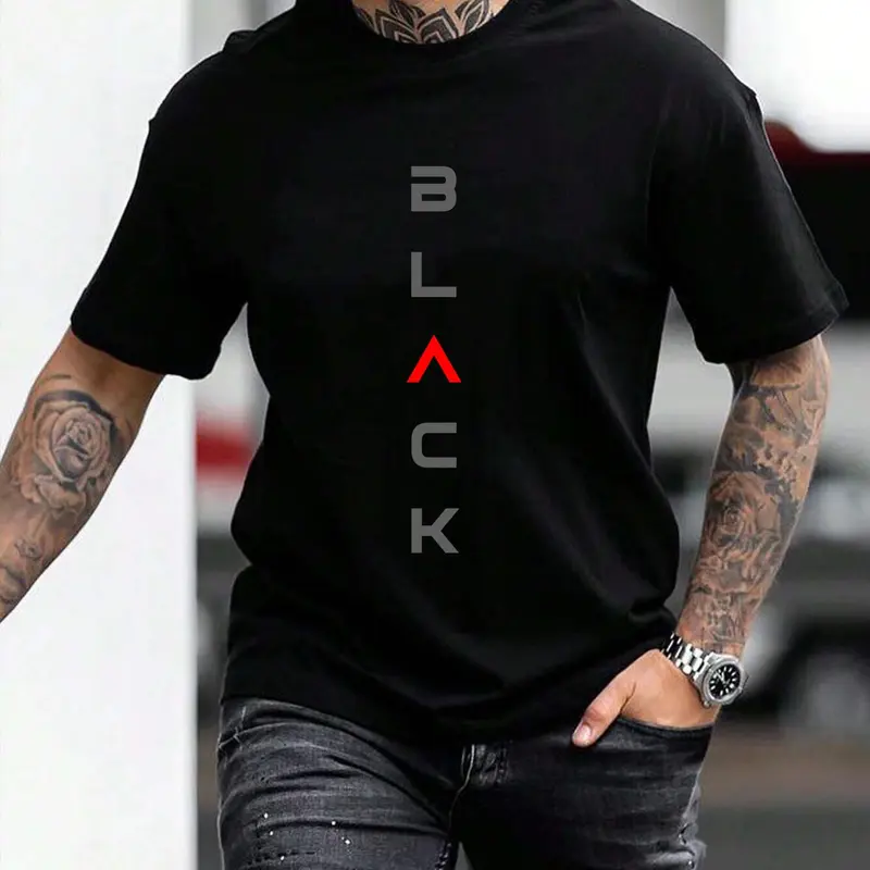 Men's Regular Fit Casual Letter Pattern Print Round Neck Sleep Tee, Letters Print Tee, Casual Classic Soft Comfortable Knitted Short Sleeve T-Shirt For Daily Wear, Mens Sleepwear & Loungewear, Menswear