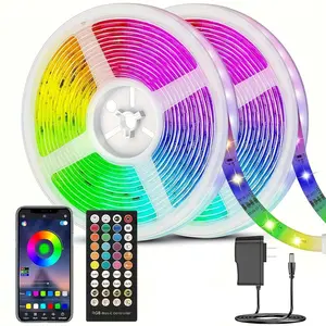 Ultimate mood lighting: Smart RGB LED Strip with App Control, Music Sync & 44-Key Remote for Bedroom, Party, Christmas Halloween Home Decor