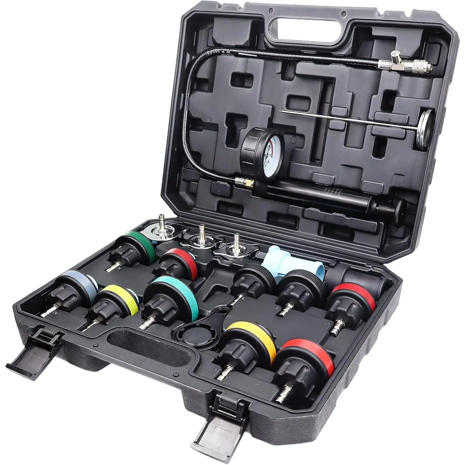 18 count  Radiator  Tester Kit,Coolant  Tester kit with 13 Radiator Adapters, Coolant Leak Detector for   Cooling System