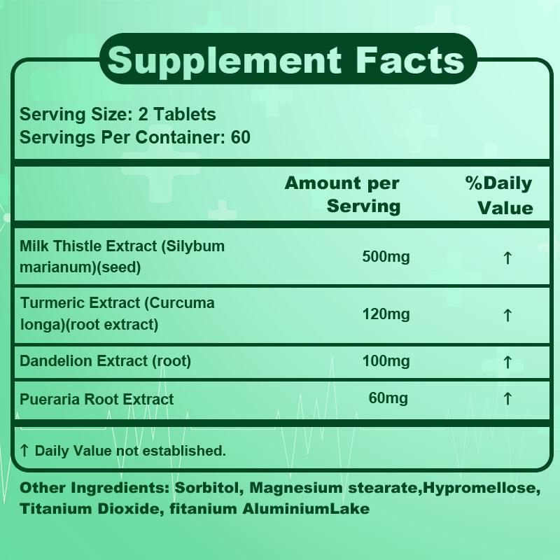 KDWKDW 120-Count Milk Thistle Capsules for Working Professionals Night Shift Workers & Elderly Liver Health Dietary Supplement