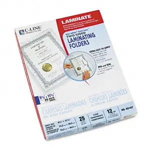 C-Line  Quick Cover Laminating Folders 12mm 9-1/8 x 11-1/2 25 Pack