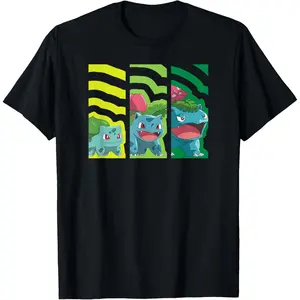 Pokémon - Bulbasaur Evolutions T-Shirt Cotton Fabric