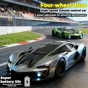 1:20 Scale 4WD RC Drift Racing Car with LED Lights, 2.4GHz High Speed 25KM/H, Includes Drift & Racing Tires, Long-Lasting Battery, Drift Barriers & Charging Kit. Perfect for Kids, Adults, RC Enthusiasts, Birthday, Christmas & Thanksgiving Gift.