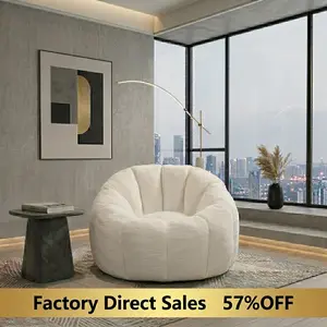 Floral Bean Bag Chair for Adults, Ultra Soft Faux Fur Floor Sofa with Petal Back Reading Chair Stuffed Lazy Loveseat Couch for Living Room Bedroom Giant Size Mega Comfy Beanbag Sofa Lounge Beanbag