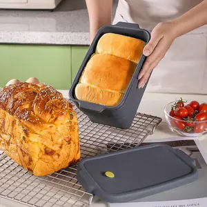 Foldable Silicone Bread Mold, Collapsible Silicone Toast Mold, Foldable Baking Pan for Home Kitchen, Non-Stick Oven Baking Tool for Cakes, Easy to Clean and Store, Perfect for Making Toast with Ease