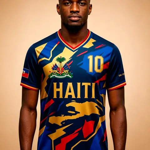 JKLVZOE 2026 Haiti Team Soccer Jersey, Unisex Fans Edition Quick-Dry Football T-Shirt, Moisture Wicking Breathable Fabric, Stadium Match Day Essential, Lightweight Training Tee for Teamwear, Athletic Top, Casual Sporty Top, Sportswear Clothes