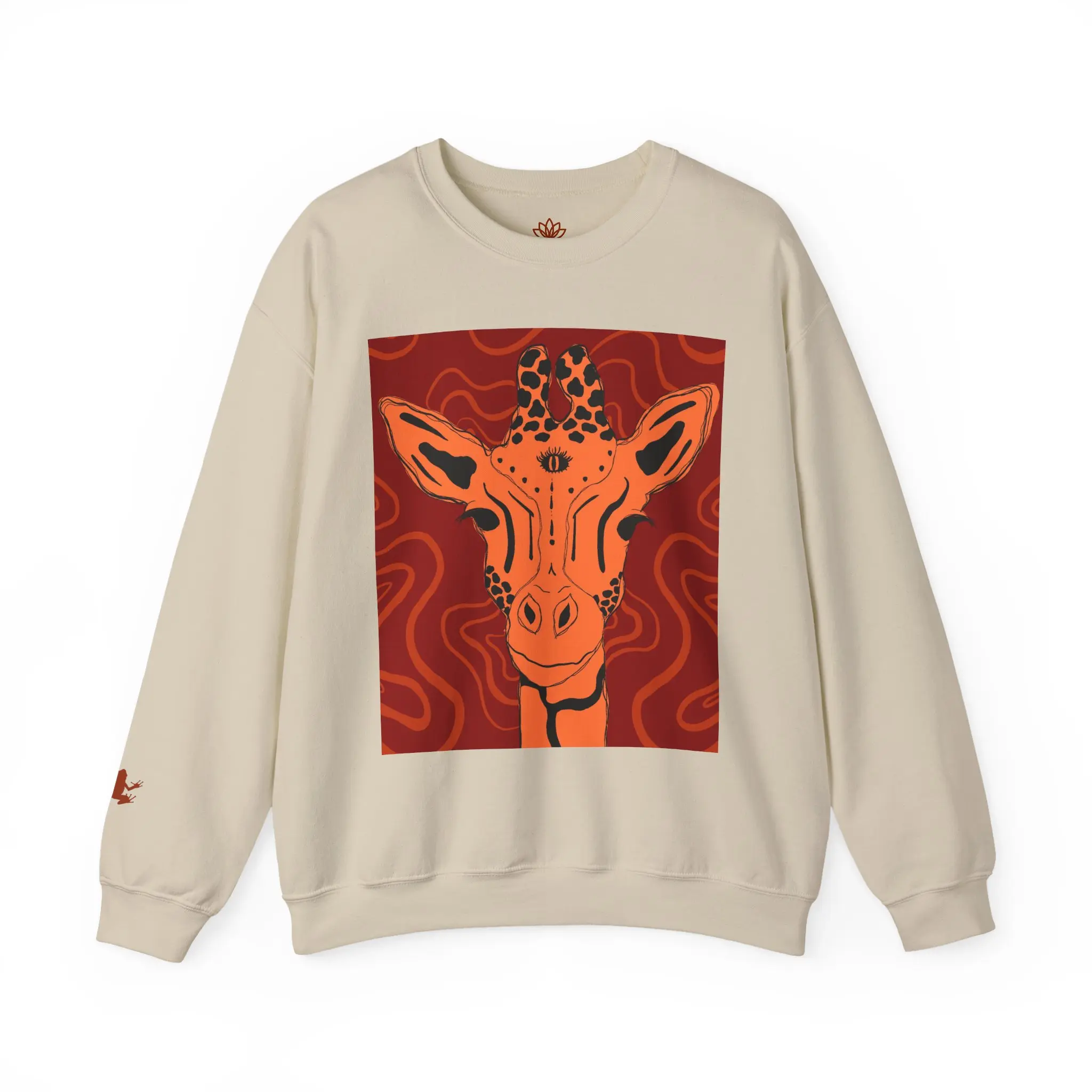 Giraffe Art Crewneck Sweatshirt, Animal Lover Gift, Cozy Sweatshirt, Unique Artwork, Nature-Inspired Apparel, Abstract Art Pullover, Perfect for Layering, Comfy Fall Vibes