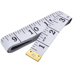 Soft Tape Measure Double Scale Body Sewing Flexible Tailor Craft Vinyl Ruler for Weight Loss Medical Body Measurement, Has Centimetre Scale on Reverse Side 60-inch（White）