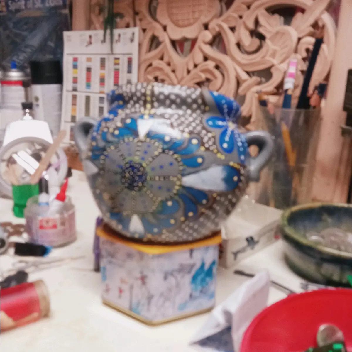 Hand-painted Terra-Cotta Pot