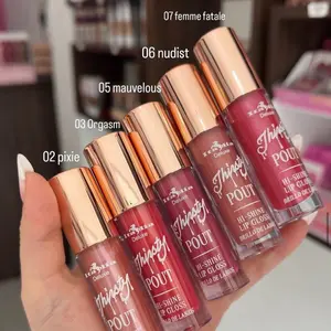 Italia Deluxe Thirsty Pout Hi-Shine Lip Gloss 5 Shades Sweet Cocoa Scent Full Look Hydrating Soft XXL Application Sheer Finsh Glossy Lipstick Cosmetic Makeup